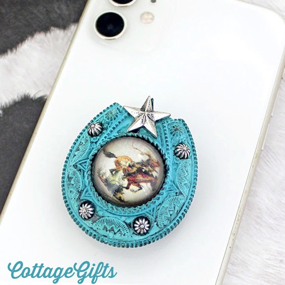Accessories - New Retro Western Horseshoe Phone Grip/Stand
